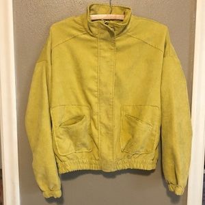 Yellow Corduroy Bomber Jacket